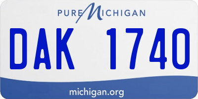 MI license plate DAK1740