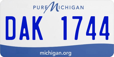 MI license plate DAK1744