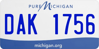 MI license plate DAK1756