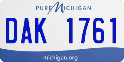MI license plate DAK1761