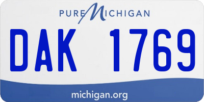 MI license plate DAK1769