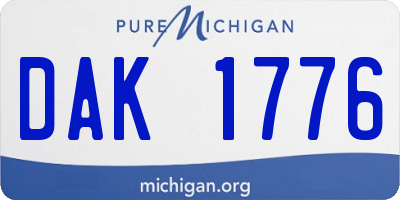 MI license plate DAK1776