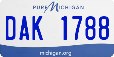 MI license plate DAK1788