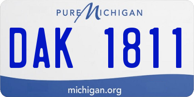 MI license plate DAK1811
