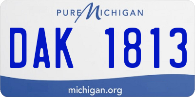 MI license plate DAK1813