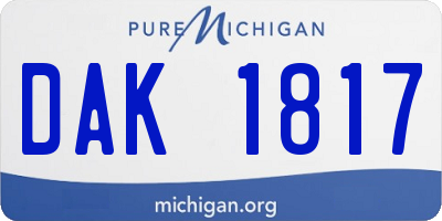 MI license plate DAK1817