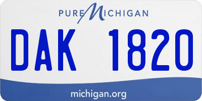 MI license plate DAK1820