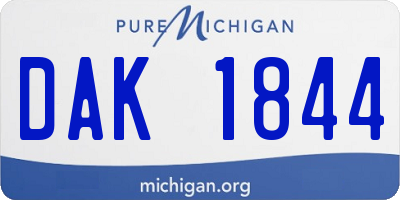 MI license plate DAK1844