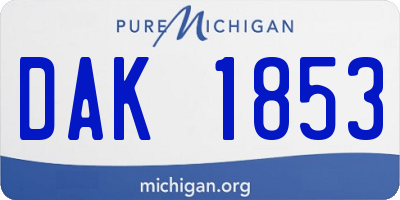MI license plate DAK1853