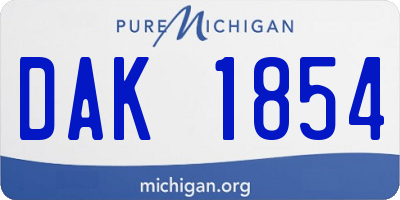 MI license plate DAK1854