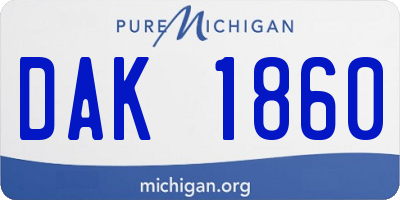 MI license plate DAK1860