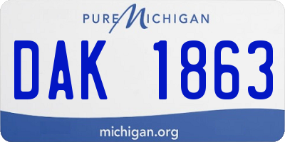 MI license plate DAK1863