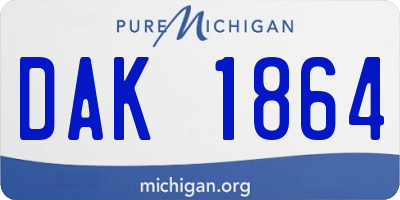 MI license plate DAK1864
