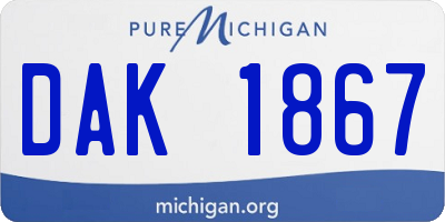 MI license plate DAK1867