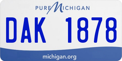 MI license plate DAK1878