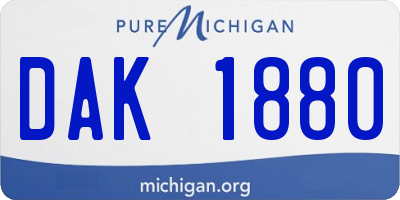 MI license plate DAK1880