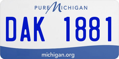 MI license plate DAK1881