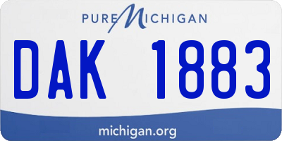 MI license plate DAK1883