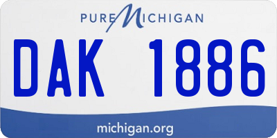 MI license plate DAK1886