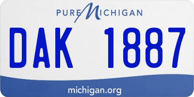 MI license plate DAK1887