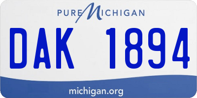 MI license plate DAK1894
