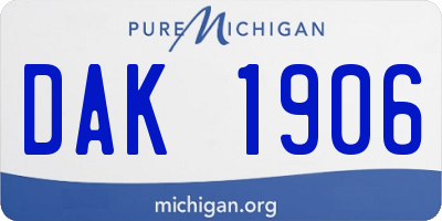 MI license plate DAK1906