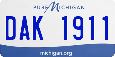 MI license plate DAK1911