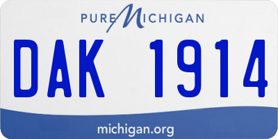 MI license plate DAK1914