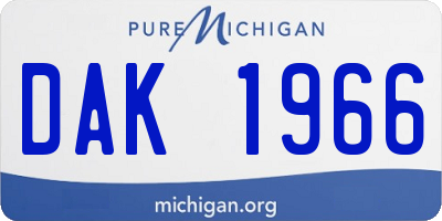 MI license plate DAK1966