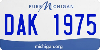 MI license plate DAK1975