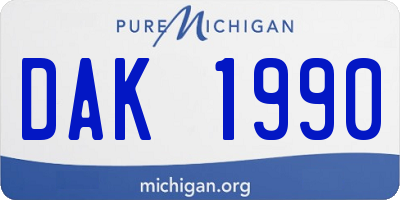 MI license plate DAK1990