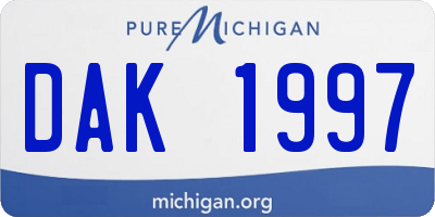 MI license plate DAK1997