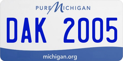 MI license plate DAK2005