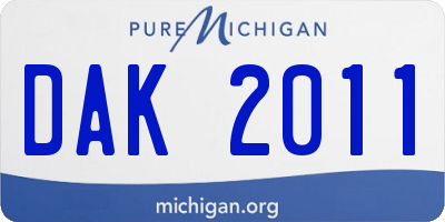 MI license plate DAK2011