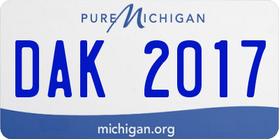 MI license plate DAK2017