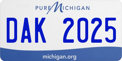 MI license plate DAK2025