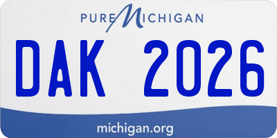 MI license plate DAK2026