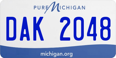 MI license plate DAK2048