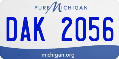 MI license plate DAK2056