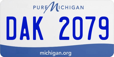 MI license plate DAK2079