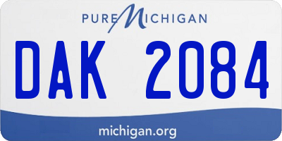 MI license plate DAK2084