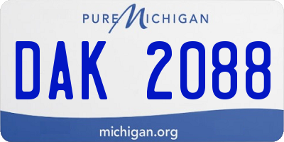MI license plate DAK2088