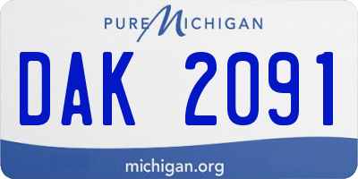 MI license plate DAK2091