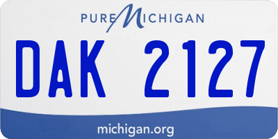MI license plate DAK2127