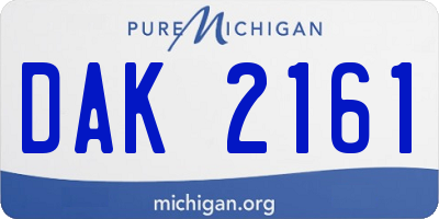 MI license plate DAK2161