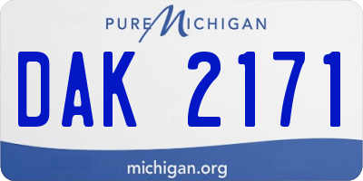 MI license plate DAK2171
