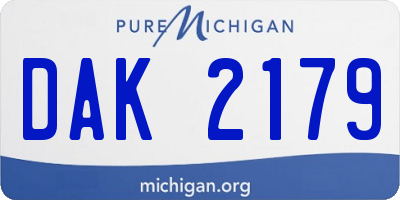MI license plate DAK2179