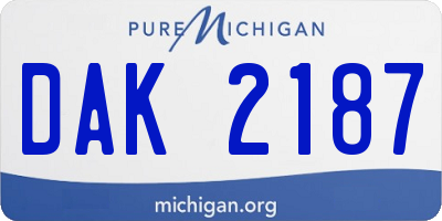 MI license plate DAK2187