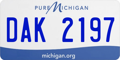 MI license plate DAK2197