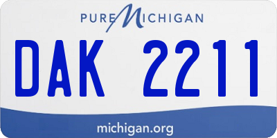 MI license plate DAK2211